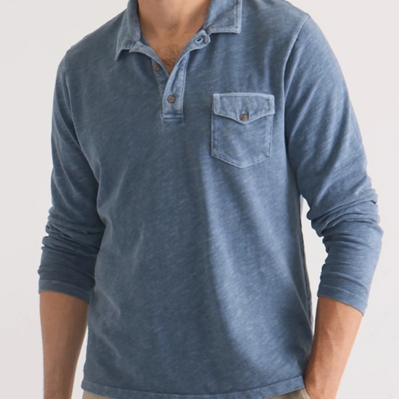 Marine Layer Vintage Heavy Slub Polo Long Sleeve - Size M - NEW. - Picture 3 of 16